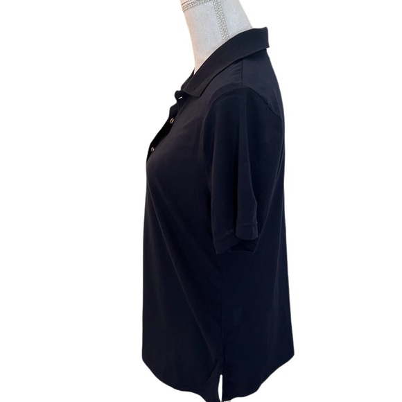 MICHAEL Michael Kors Navy Blue Classic Fit Gold Snap Polo Top Large - Picture 6 of 8